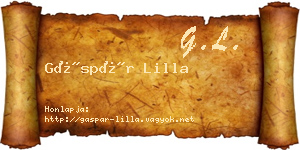 Gáspár Lilla névjegykártya